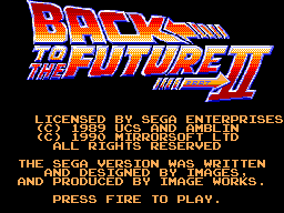 Back to the Future Part II Title Screen